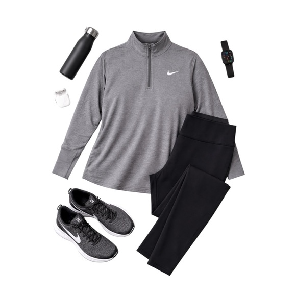 Nike Dri-Fit Plus Size 2X Quarter-Zip Pullover | Thumbholes | Gray Active Top - Picture 13 of 14
